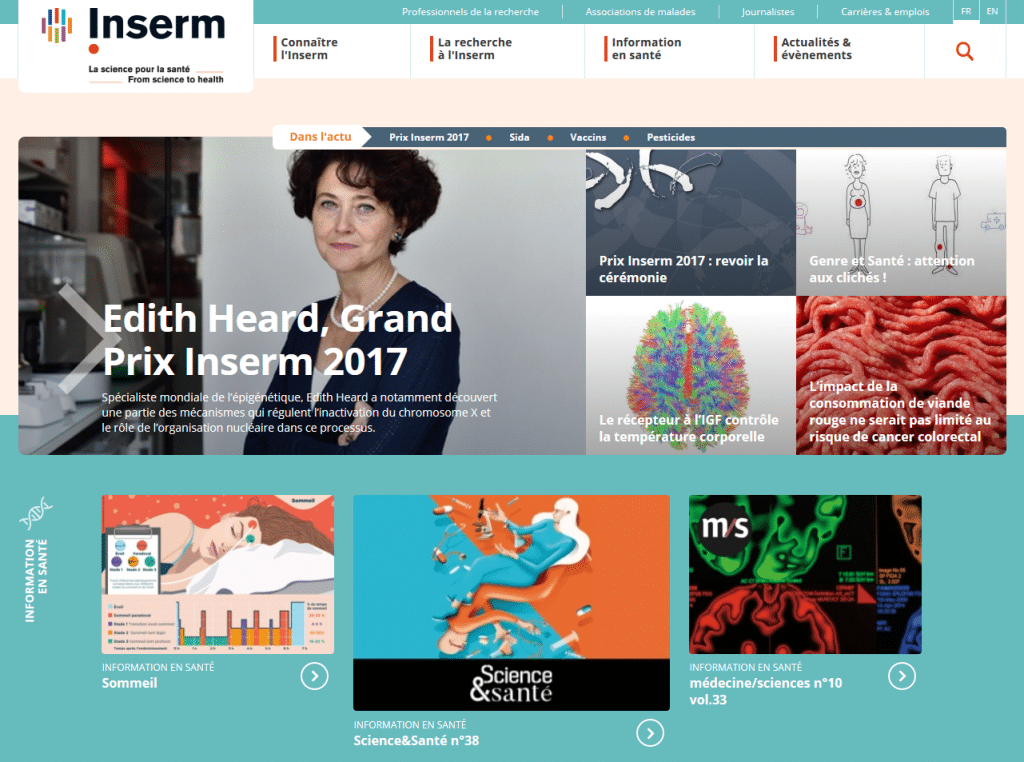 Nouveau site web pour l'Inserm